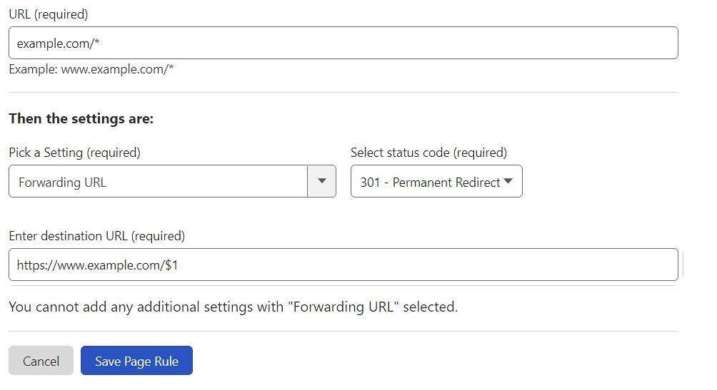 Remove WWW & HTTPS Redirect Chain With Nginx / Cloudflare 5 page rule for redirect